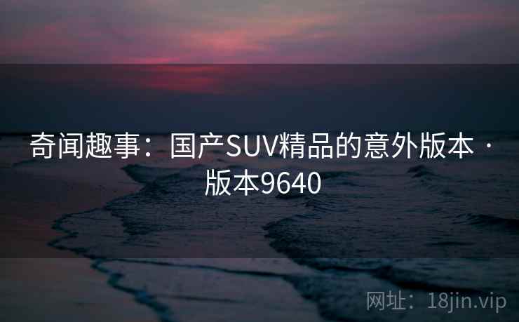 奇闻趣事：国产SUV精品的意外版本 · 版本9640