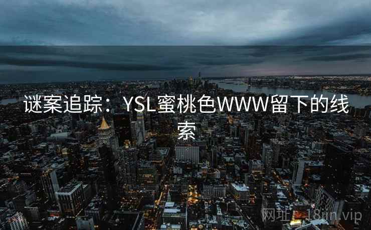 谜案追踪：YSL蜜桃色WWW留下的线索